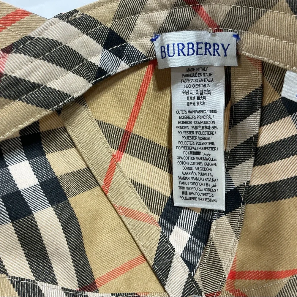 Burberry Beige Plaid Baseball Cap with Equestrian Motif - Picture 6 of 8